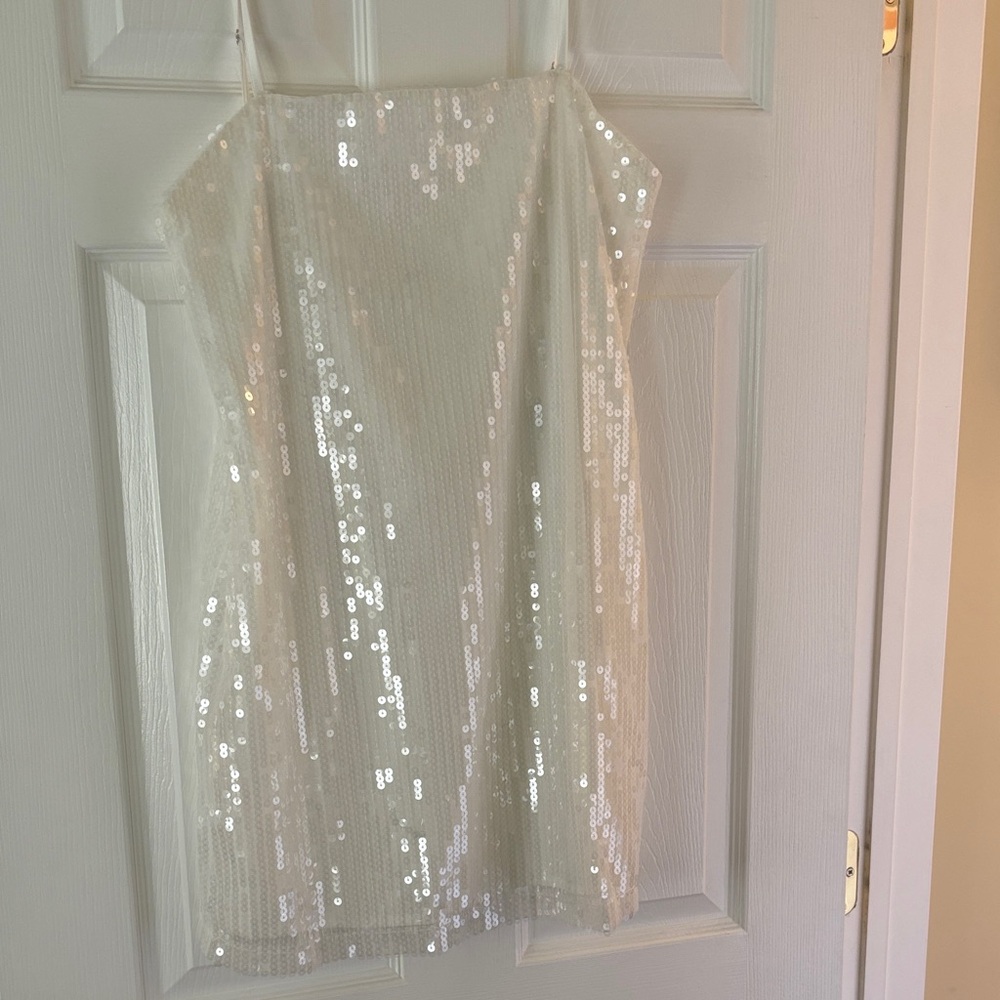 12th Tribe White Sequin Dress